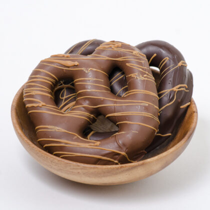 Peanut Butter Chocolate Covered Shuey's Pretzels