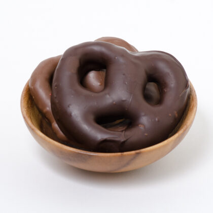 Chocolate and Caramel Covered Shuey's Pretzels